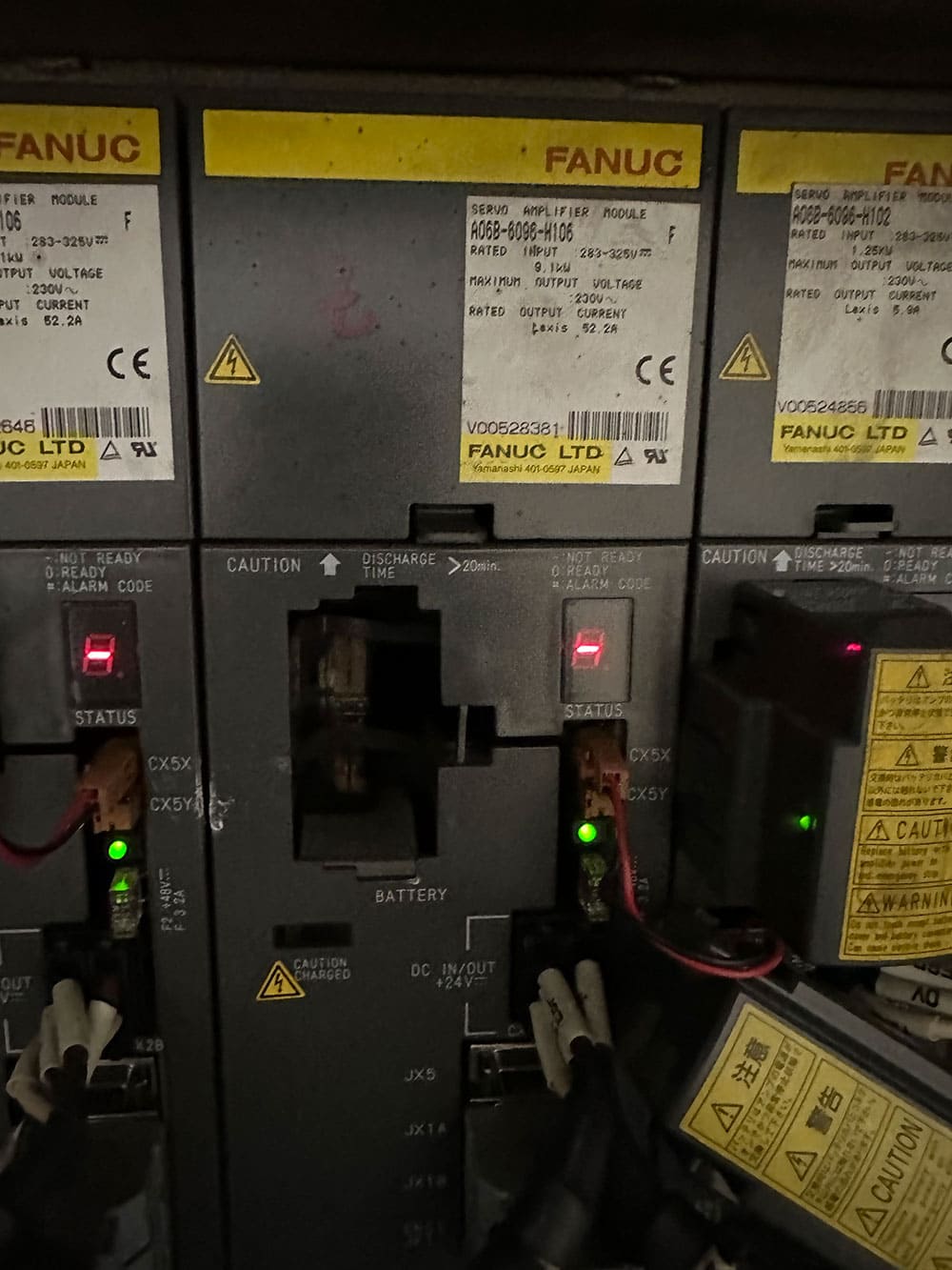 Batteria scarica sugli assi Z e sul magazzino